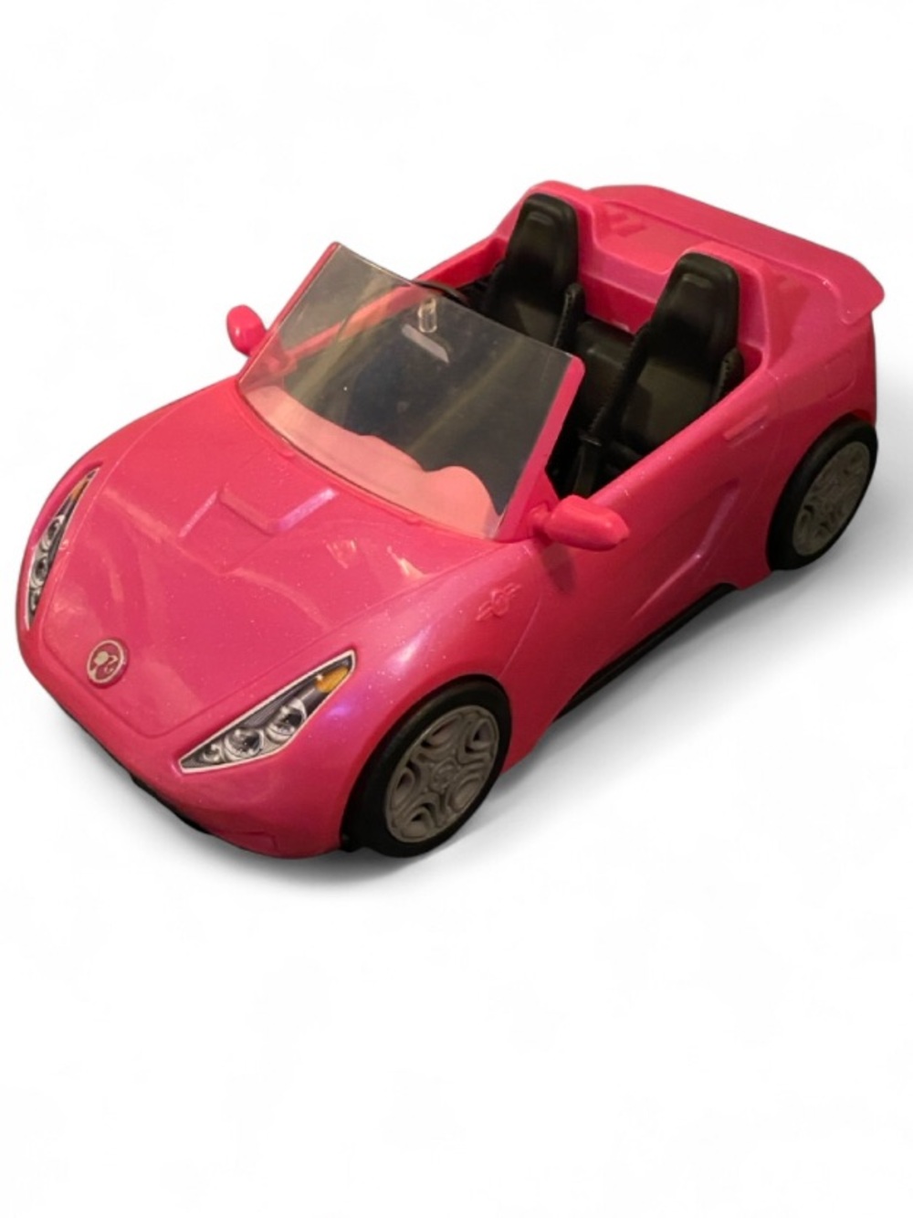 Mattel Hot Pink Convertible Toy Car with Glitter Finish
